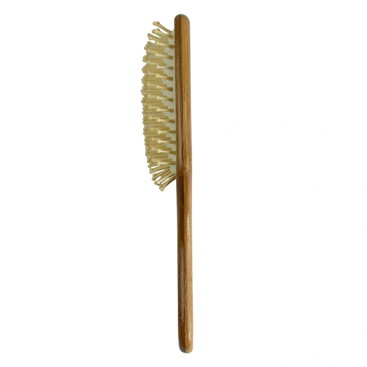 Eco-Friendly Square Bamboo Paddle Massage Hair Brush with Wood Pins