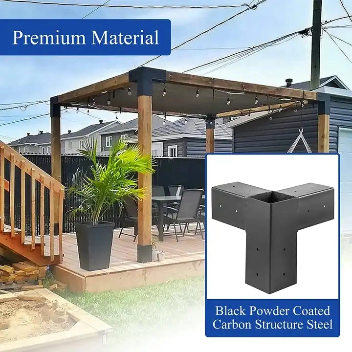 High Quality Customized Pergola Extension Bracket Carbon Steel Bracket Arches Metal Pergola Post Bracket Pergola Kit