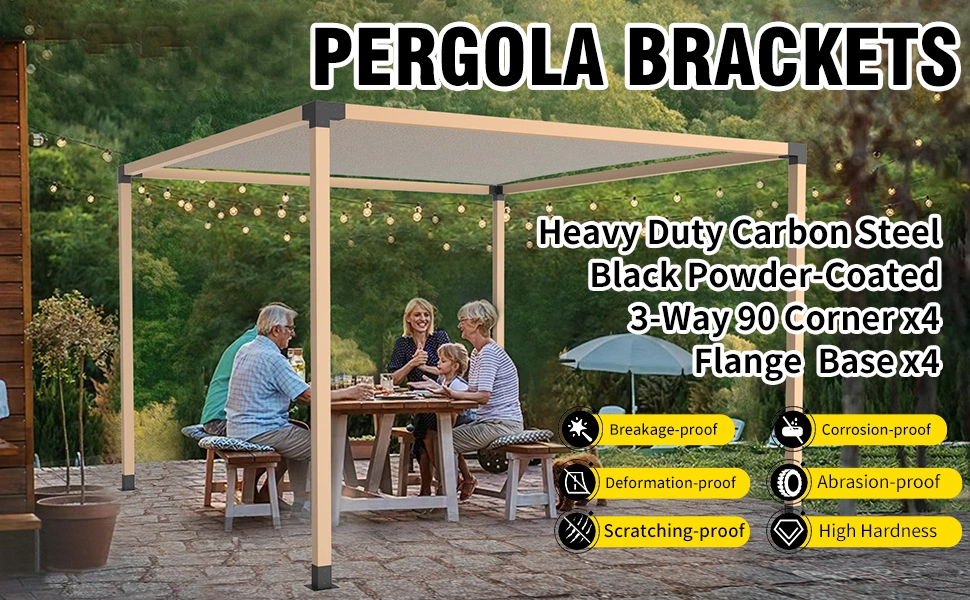 High Quality Customized Pergola Extension Bracket Carbon Steel Bracket Arches Metal Pergola Post Bracket Pergola Kit