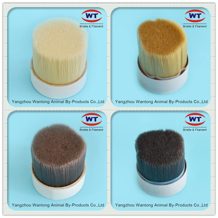 High Imitation Synthetic White Boiled Bristle Pet PBT Hollow Solid Mixed Tapered Paint Brush Filaments