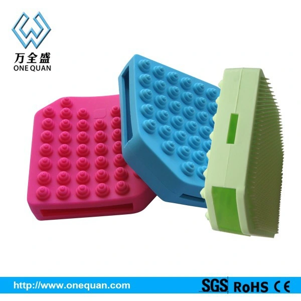 Food Grade Super Soft Silicone Square Shape Hair Body Face Bath Brush for Baby or Adult