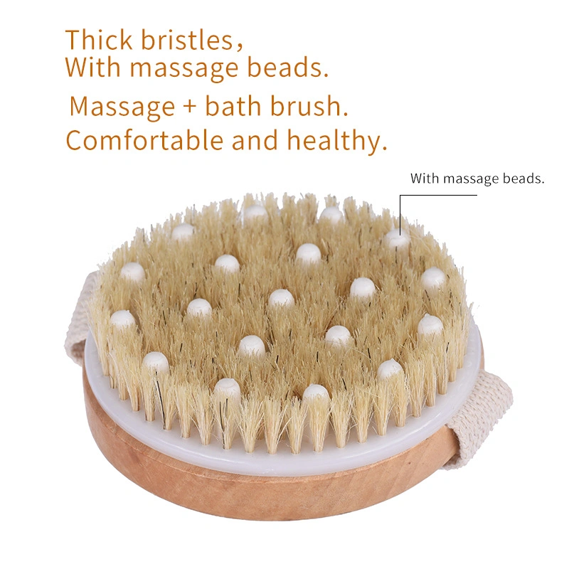 Gentle Massage Node Wet and Dry Body Brush Exfoliator with Massage Beads