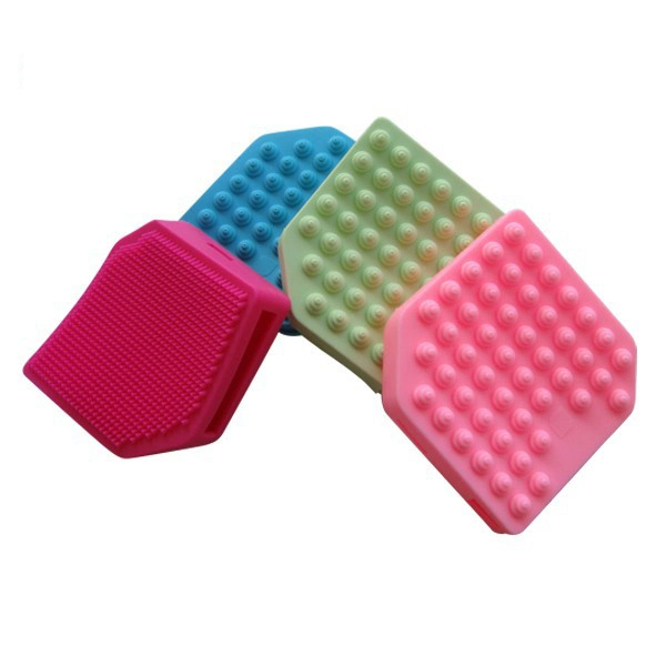 Food Grade Super Soft Silicone Square Shape Hair Body Face Bath Brush for Baby or Adult