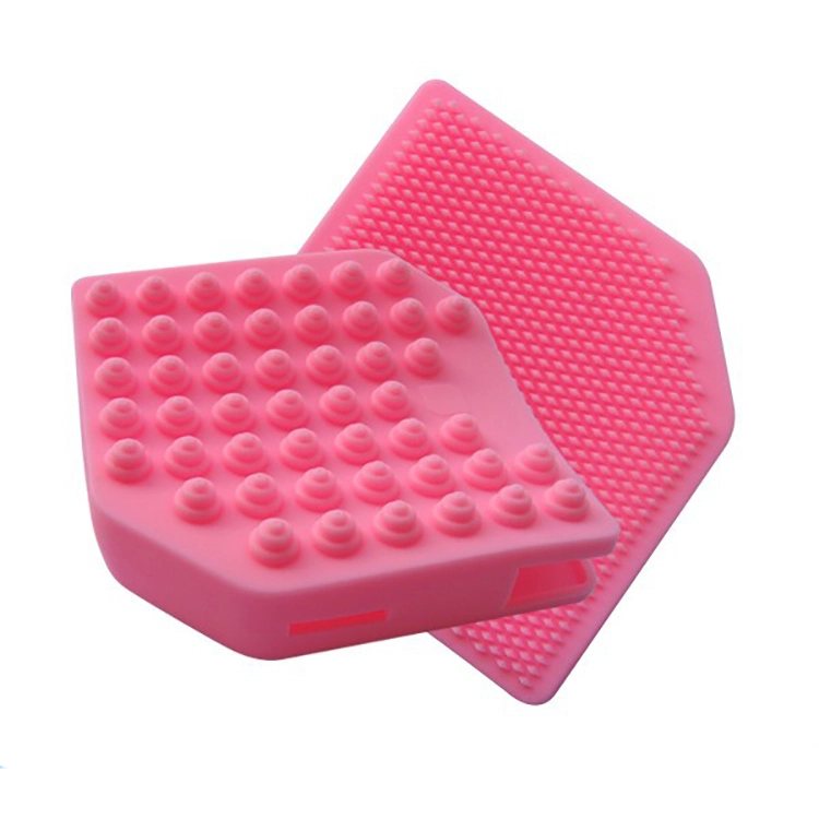 Food Grade Super Soft Silicone Square Shape Hair Body Face Bath Brush for Baby or Adult