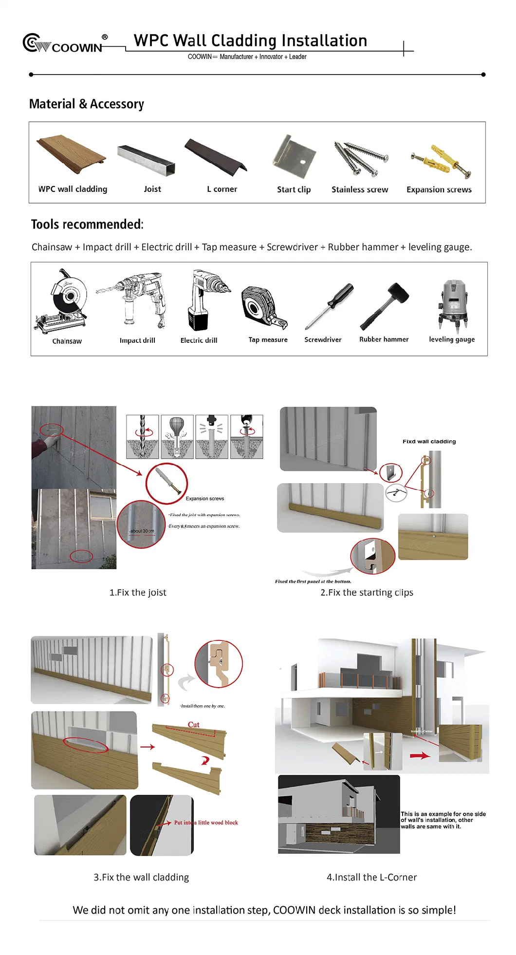 Fire Resistance WPC Wall Cladding Wood Plastic Composite Wall