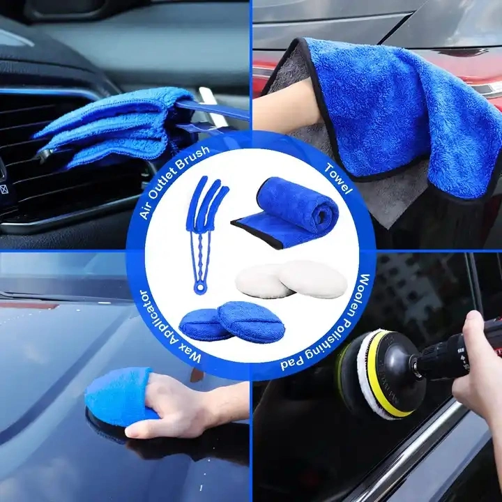 22PCS Car Detail Brush Waxing Tire Interior Cleaning Set