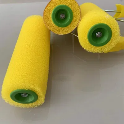 Esponja Amarillo mango de plástico material del rodillo de pintura