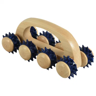 8 Ball Masajeador de mano de madera de los picos de rodillo de madera para el cuerpo Cuello, Hombros brazos piernas de alivio del estrés del rodillo de manejar las herramientas de masaje
