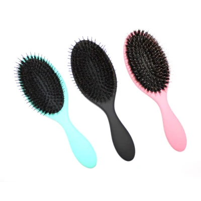 Comercio al por mayor mezcla de nylon de alta calidad de cerdas de jabalí Salon Oval Paddle cepillo de pelo