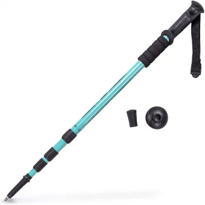  Telescópico de aluminio de la luz de choque contra poste de Senderismo Nordic Walking palos bastones de Trekking