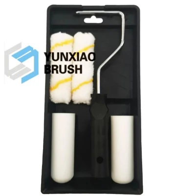 6PCS 4&quot;, cubiertas de espuma y fibra Mini Rodillos de pintura Pincel fabricante de conjunto de herramientas de pintura