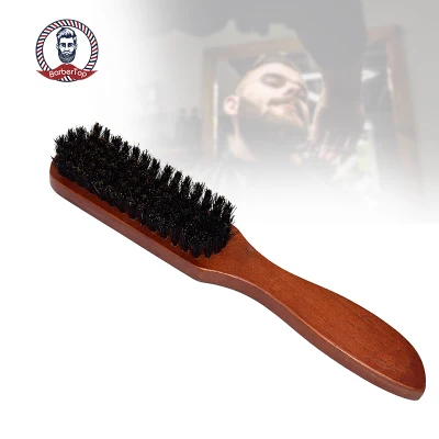  Bricolaje cepillo de pelo Mango de madera Bóar Bristle barba Comb estilismo Desmoldear alisado peluquería Herramientas de estilismo