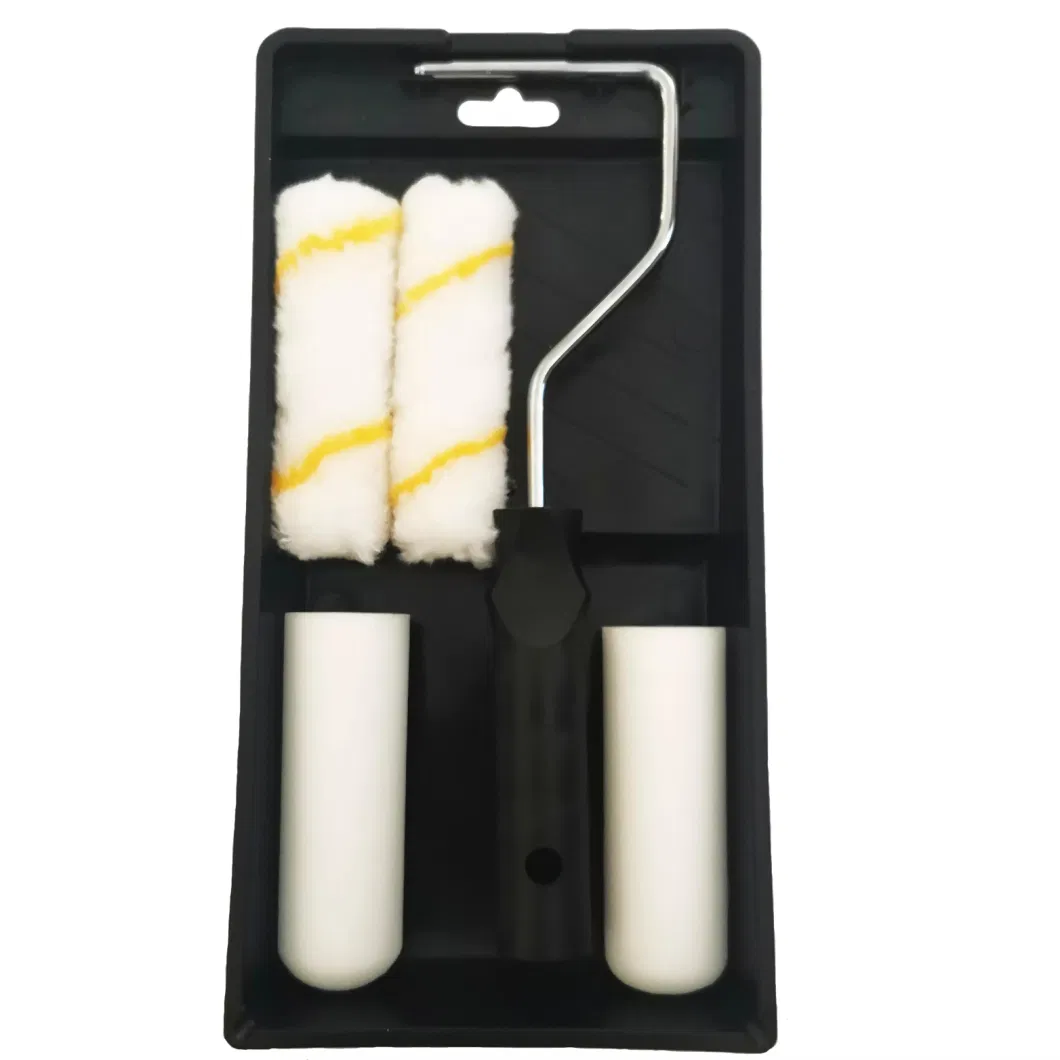 6PCS 4&quot; Mini Fiber and Foam Covers Paint Rollers Paint Brush Set Manufacturer Paint Tools