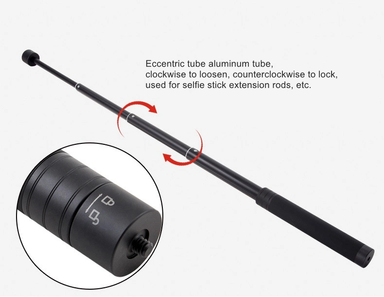 Custom Monopod Selfie Stick Metal Parts Telescopic Pole Anodized Black Extension Aluminum Alloy Tube