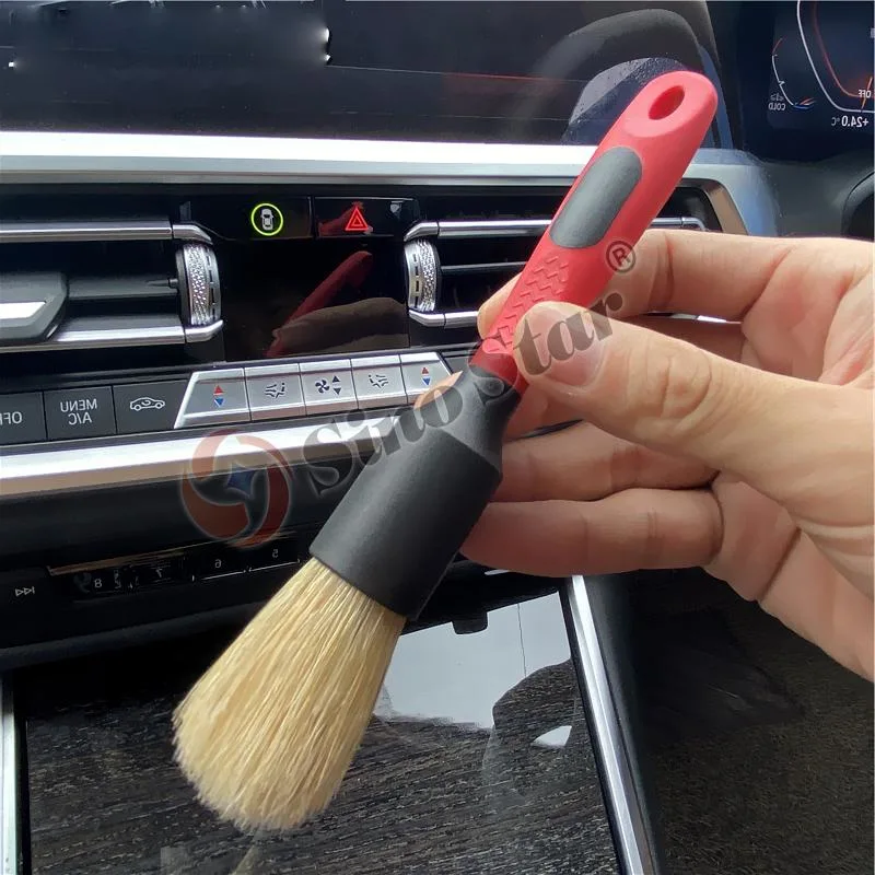 Two-Size 100% Bristle Brush Super Soft Bristles Cleaning Brush Car Interior Dust Cleaning Detail Brush Set