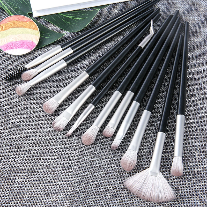 12PCS Vegan Quality Luxury Fluffy Synthetic Blending Eyeshadow Brush Bulk Private Label Low Mqo Wholesale Price