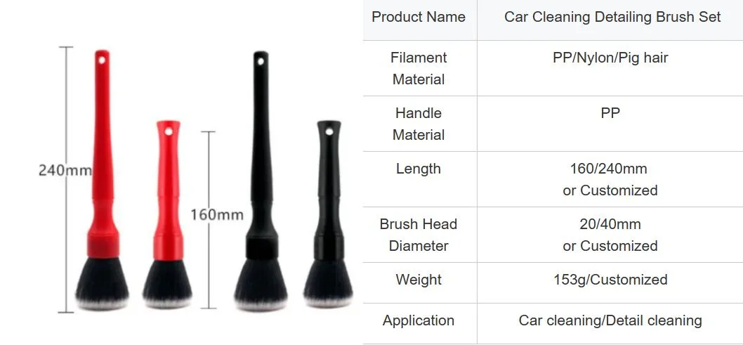 16cm Car Interior Black Detail Brush Car Interior Cleaning Brush