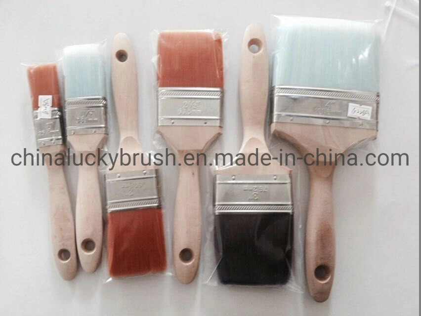 High Quality Wooden Handle Plastic Wire Paint Brush (YY-614)