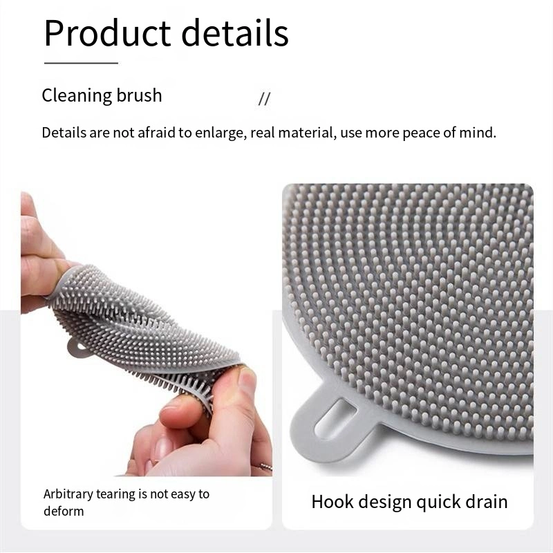 Silicone Dishwashing Brush Bowl Cleaning Decontamination Non-Oil Rag Kitchen Household Brush Pot