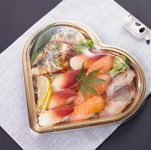 Various Types Sushi Tray with Lid Sashimi Platter Salad Fruit Plastic Food Packaging Box Customized Wholesale