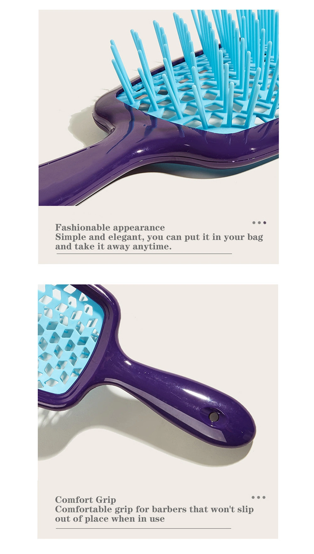 Hollow Air Grid Combing Styling Brush Home Fluffy Styling Combing Air Cushion Massage Combing Wide Tooth Brush