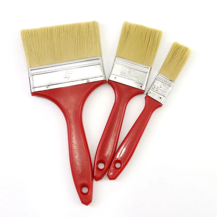 Wood Plastic Handle Natural Bristle Rayon Paint Brush Different Color Size Customizable