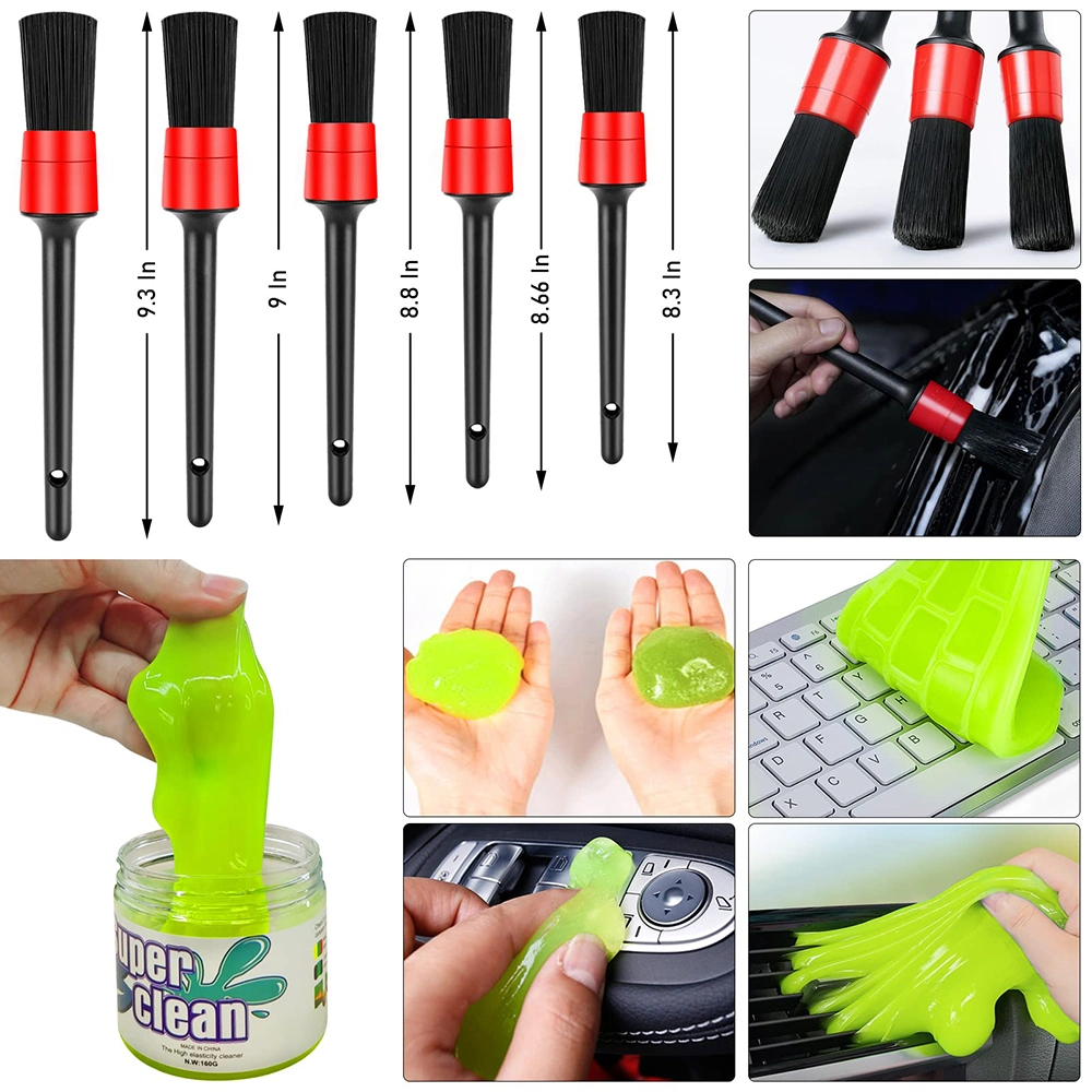 Custom Auto Detailing Brush Set Auto Boars Hair Detailing Brushes Set Car Detailing Drill Brush Kit