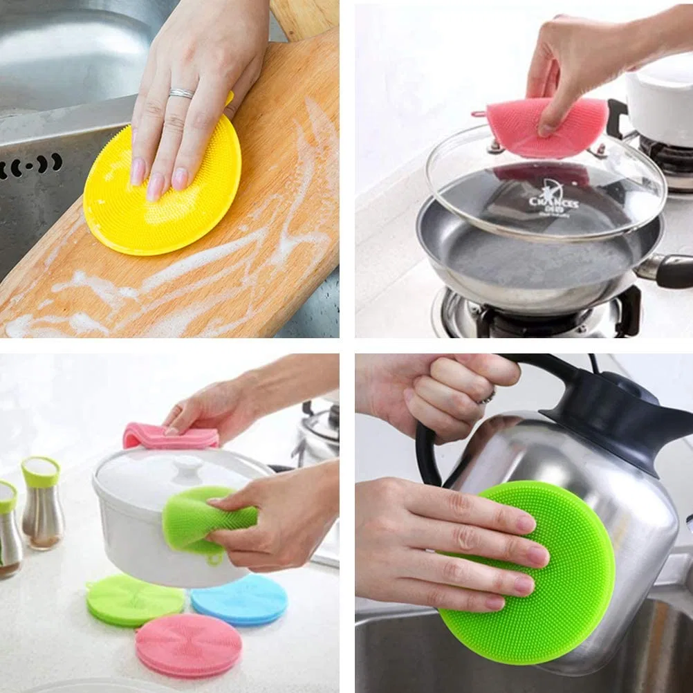 Silicone Non Stick Household Round Shape Dish Cleaning Brush