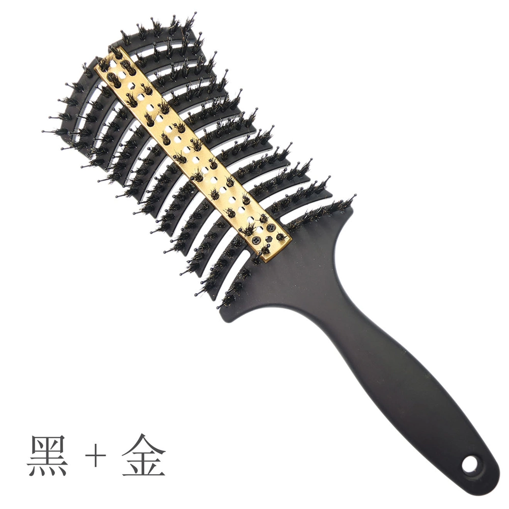 Custom Rubber Handle Synthetic Bristle Wet Hair Curved Vent Brush