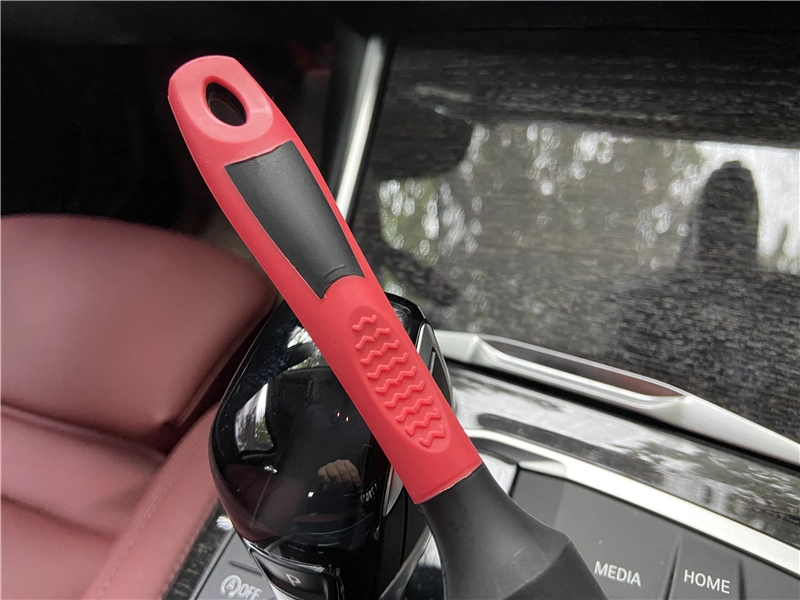 Red Rubber Handle 18/28cm Car Detailing Brushes Dense Soft Hair for Interior Gently Removing Dirt &amp; Dust