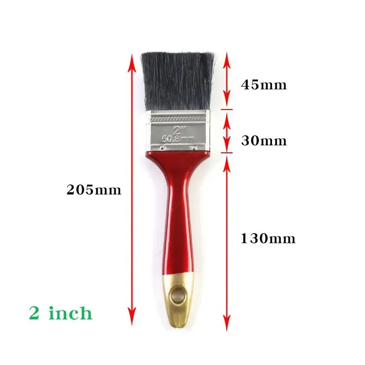 Red Plastic Handle Natural Soft Bristle Brush Small Paint Brush Different Size Brush Bristle