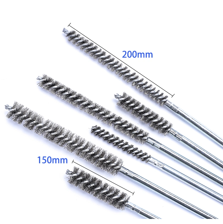 Round Head Stainless Steel Wire Polishing Pipeline Brush, Surface Cleaning Tube Brush