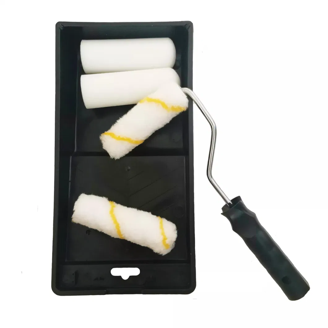 6PCS 4&quot; Mini Fiber and Foam Covers Paint Rollers Paint Brush Set Manufacturer Paint Tools