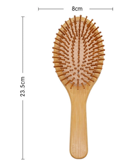 Oval Bamboo Wooden Hair Brush to Detangle and Massage