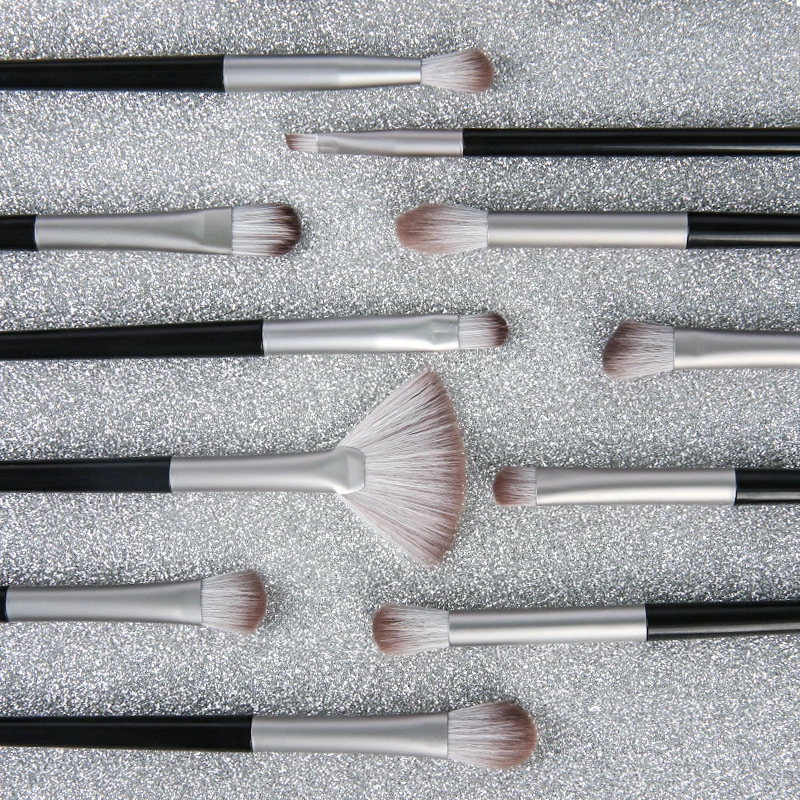 12PCS Vegan Quality Luxury Fluffy Synthetic Blending Eyeshadow Brush Bulk Private Label Low Mqo Wholesale Price