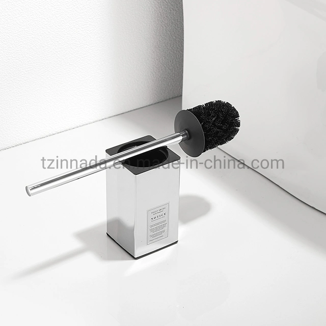 High Quality SUS304 Bathroom Accessories Floor Stand Square Chrome Toilet Brush (NC9896-C)