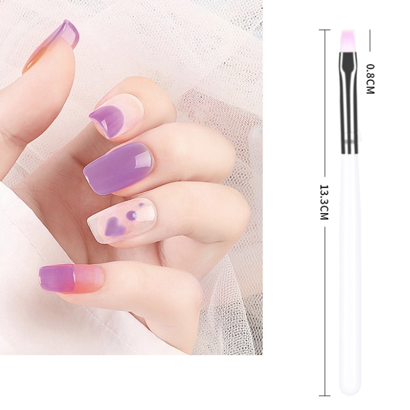 White Handle Nail Brush UV Gel Drawing Painting Brush