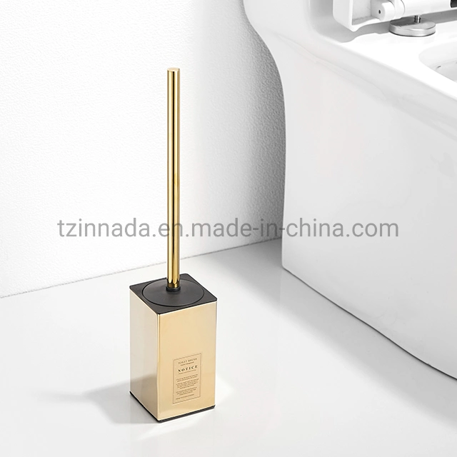 High Quality SUS304 Bathroom Accessories Floor Stand Square Chrome Toilet Brush (NC9896-C)