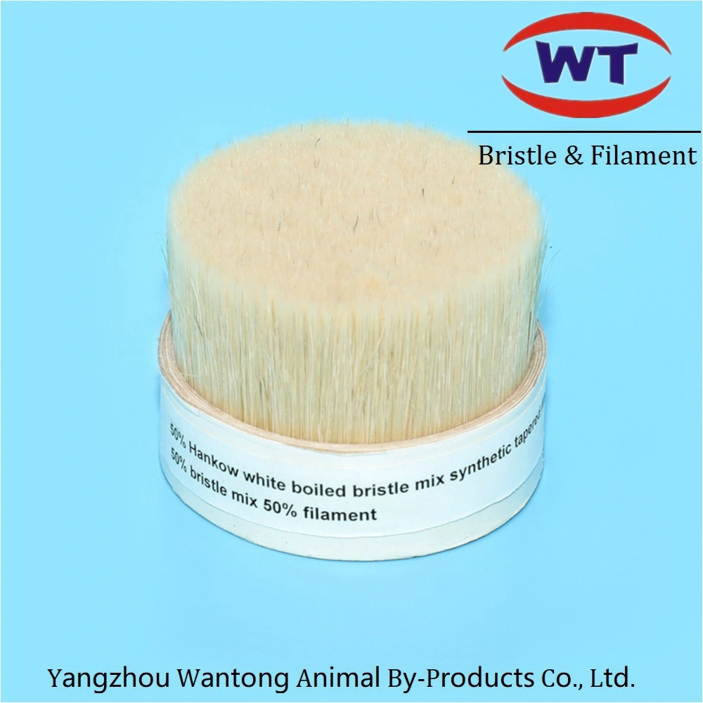 Mixed Boiled Bristles with Synthetic Polyester Pet PBT Tapered Filaments for Paint Brushes Making