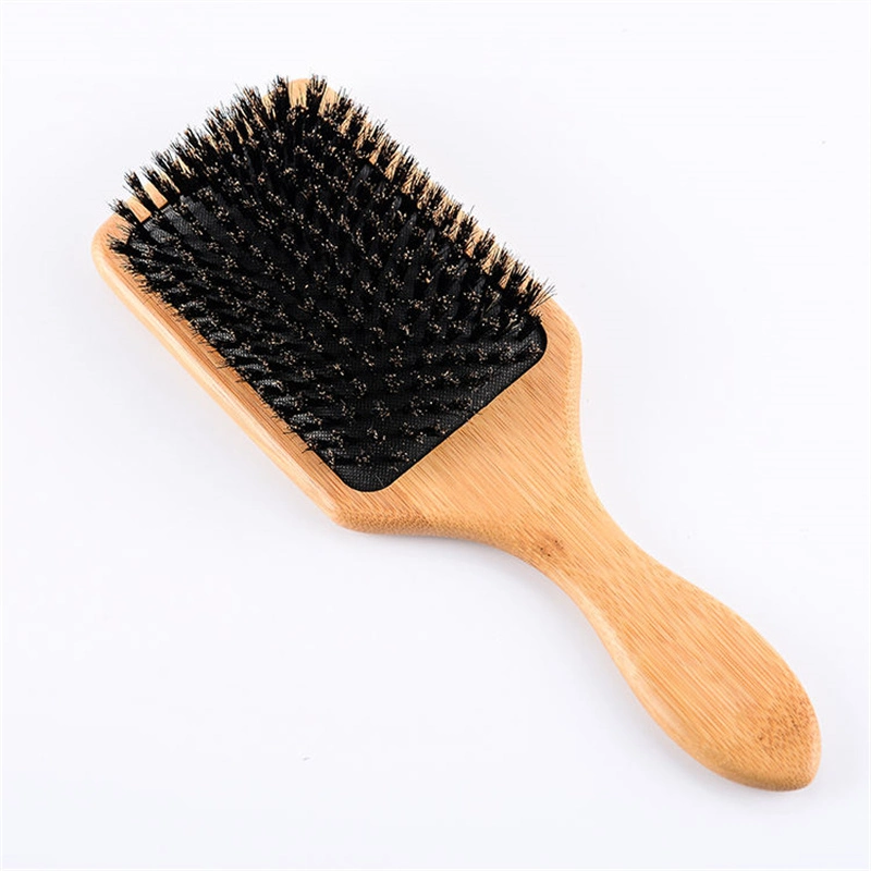 Eco-Friendly Pure Natural Boar Bristle Square Paddle Hair Brushes