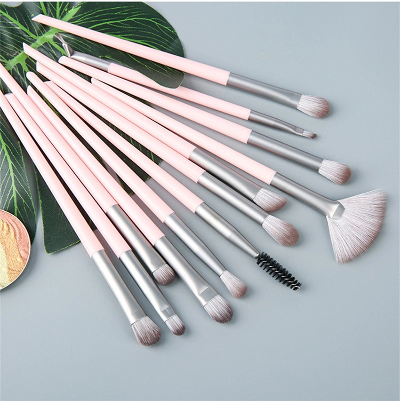 12PCS Vegan Quality Luxury Fluffy Synthetic Blending Eyeshadow Brush Bulk Private Label Low Mqo Wholesale Price