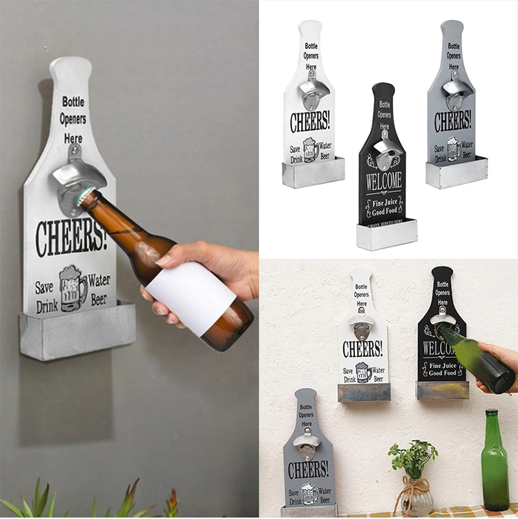 Wholesale Promotion Gift Set Custom Beer Bar Wine Corkscrew Accessory Metal Wall Mount Wood Stainless Steel Key Chain Guinness Can Ring Jar Blank Bottle Opener