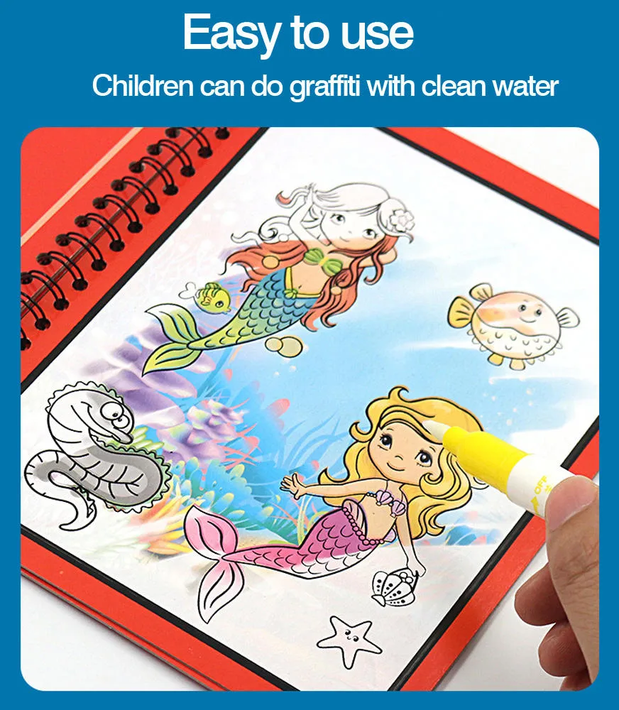 Cheap Price Kids Doodle Painting Book Drawing Coloring Magic Water Learning Toys