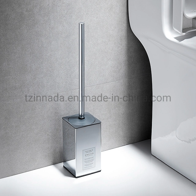 High Quality SUS304 Bathroom Accessories Floor Stand Square Chrome Toilet Brush (NC9896-C)