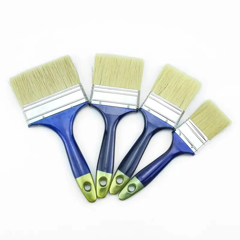 China Local Factory Plastic Handle Natural Soft Bristle Brush Small Paint Brush Different Size Brush Bristle