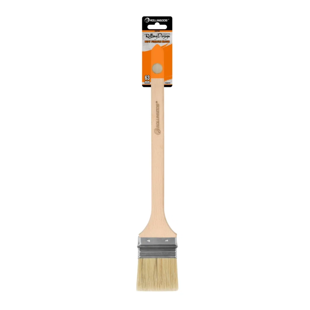 Rollingdog PRO 10693 30% White Hog Bristle Beech Wood 63mm Bent Ferrule Paint Brush