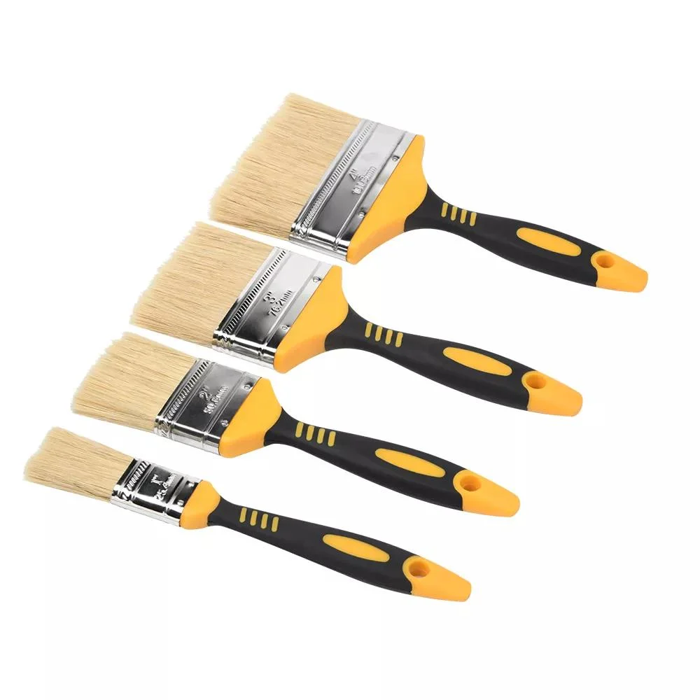 Wholesale Interior House Premium Chinese Professional Home Wall Painting Paint Brushes with Rubber Handle