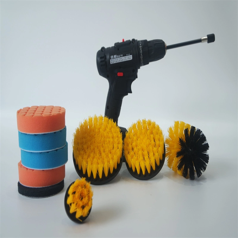 4 PCS Drill Brush Electric Drill Nylon Brush Set Outdoor Scrub Brush