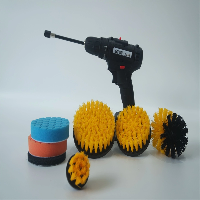 4 PCS Drill Brush Electric Drill Nylon Brush Set Outdoor Scrub Brush