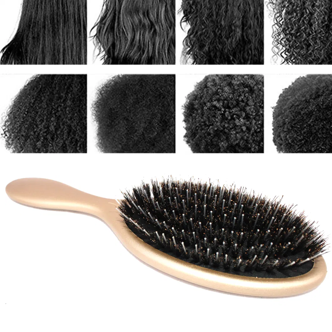 Wholesale High Quality Nylon Mixed Boar Bristle Salon Oval Paddle Hair Brush